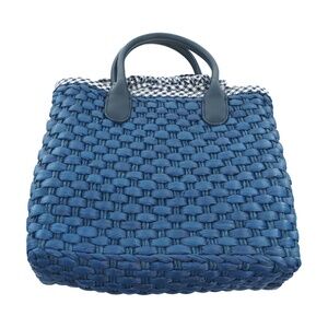 Talbots Corn Husk Tote Bag w/Gingham Lining